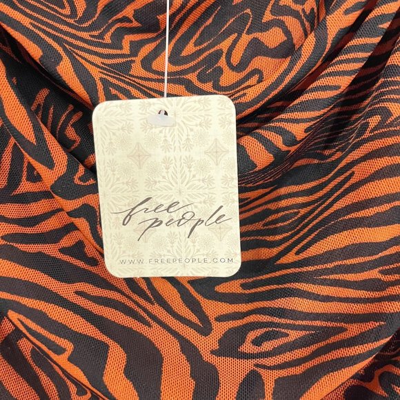 NEW Free People Avenue Tank Top in Senna Combo Brown Cropped Ruched Mesh XS - Picture 4 of 5